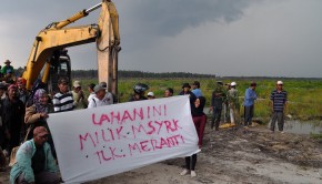 Masyarakat Teluk Meranti melakukan demonstrasi untuk merebut kembali tanah mereka yang di kuasai secara sepihak. Menurut mereka, sekitar 400 Ha lahan masyarakat sudah di ambil alih. Teluk Meranti.